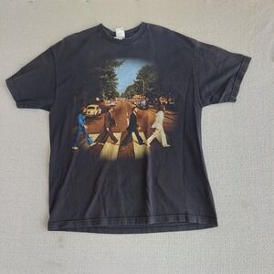 The Beatles Abbey Road Graphic T-Shirt Mens XL Black 2006 Apple Corp Ltd Vintage
